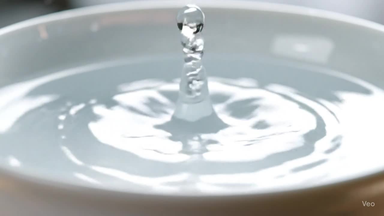 Water Drop into Ceramic